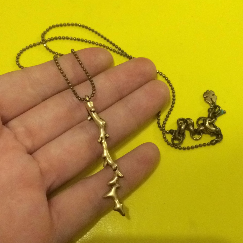 Gold Branch coral pendant necklace